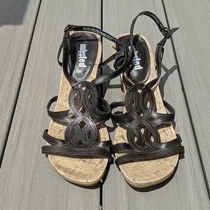 Brown wedge sandal